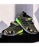 Maimne Textured Mesh Detailed Velcro Closure LED Shoes - Green