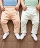 Babyoye 100% Cotton Knit Full Length Lion & Text Printed Diaper Leggings Pack of 2 - Sugar Swizzle & Salt Air