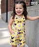 Babyhug Disney Single Jersey Knit Sleeveless Dress with Minnie Mouse Print - Yellow