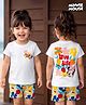 Babyhug Disney Single Jersey Knit Half Sleeves T-Shirt & Shorts Set with Minnie Mouse Graphic - White
