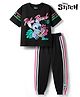 PINE KIDS DISNEY 100% Cotton Knit Half Sleeves T-Shirt & Pant Set With Stitch Graphics - Black
