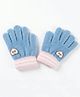 Ziory Wool Knit Heart Patch Detailed Gloves - Light Blue