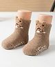 Ziory Bear Designed Anti Skid Socks - Light Brown
