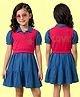 OLLINGTON ST. Cotton Sleeveless Top & Denim Inner Half Sleeves Dress  - Blue