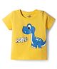 Doodle Poodle 100% Cotton Knit Half Sleeves Dino Printed T-Shirt - Yellow