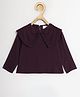 Chuppan Chupai Rayon Woven Full Sleeves Bow Applique Detailed Top - Wine