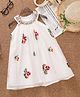 Mark & Mia Sleeveless Floral Embroidered Frock - White