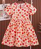 Mark & Mia 100% Cotton Half Sleeves Hearts Printed Frock - Red