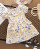 Mark & Mia Half Sleeves Floral Printed Frock - Beige
