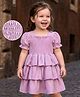 Mark & Mia Half Sleeves Solid Layered Frock - Violet