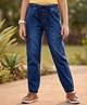 Pine Kids Cotton Elastane Woven Full Length Solid Denim Jeans With Cargo Pockets - Navy Blue