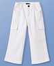 Pine Kids Denim Woven Full Length Washed Jeans With Cargo Pockets - White