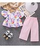 Mark & Mia Cotton Half Sleeves Top & Pant Set with Horse Print - Pink