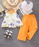 Mark & Mia Cotton Sleeveless Floral Printed Top & Pant Set - Mustard