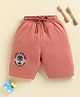 Biskid Sinker Knit Cool Energy Text Printed Shorts - Dark Peach
