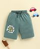 Biskid Sinker Knit Best Fair Text Printed Shorts -  Green