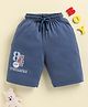 Biskid Sinker Knit Experience Text Printed Shorts -  Navy Blue
