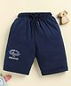 Biskid Sinker Knit Fashion Style  Text Printed Shorts - St.Blue