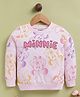 Biskid Sinker Knit Mickey & Friends Featuring Full Sleeves Minnie Printed Light Winter Sweatshirt - Pink
