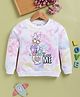 Biskid Sinker Knit Mickey & Friends Featuring Full Sleeves Daisy Printed Light Winter Sweatshirt - White & Orange