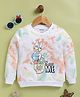 Biskid Sinker Knit Mickey & Friends Featuring Full Sleeves Daisy Printed Light Winter Sweatshirt - White & Orange