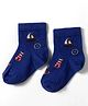 Mustang Knit Ankle Length Socks with Nautical Theme Design - Navy Blue