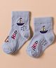 Mustang Knit Ankle Length Socks with Nautical Theme Design - Light Blue