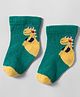 Mustang Knit Ankle Length Socks with Dino Design - Green