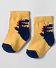Mustang Knit Ankle Length Socks with Dino Design - Yellow