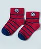 Mustang Knit Ankle Length Striped Socks With Football Design - Red