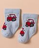 Mustang Knit Ankle Length Socks with Tractor Design - Light Blue