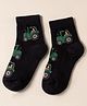Mustang Knit Ankle Length Socks with Tractor Design -Black