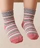Mustang Knit Ankle Length Socks with Stripes - Grey