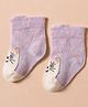 Mustang Knit Ankle Length Socks with Kitty Design - Lavender