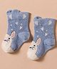 Mustang Knit Ankle Length Socks with Bunny Design - Light Blue
