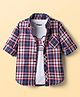 Pine Kids Cotton Woven Full Sleeves Checks Shirt With Printed Inner Tee - Multicolor