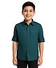 Charchit Cotton Woven Full Sleeves Solid Shirt - Teal Blue