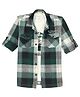 CAVIO Cotton Woven Full Sleeves Checked Shirt & Tee Set - Sea Green