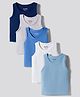 Primo Gino Cotton Elastane Knit Sleeveless Vests Pack of 5 - Multicolor