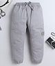 BAATCHEET Cotton Woven Kindness Is Contagious Text Patch Detailed Joggers - Grey