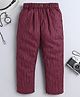 BAATCHEET Cotton Woven  Striped Pant - Maroon