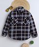 BAATCHEET Cotton Woven Full Sleeves Checked Shirt - Navy Blue