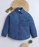 BAATCHEET Cotton Denim Woven Full Sleeves Solid Shirt - Blue