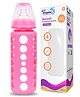 Baby Dolphin Anti-Colic Borosilicate Glass Feeding Bottle with Sleeve, BPA Free - 250ml, Pink