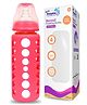 Baby Dolphin Anti-Colic Borosilicate Glass Feeding Bottle with Sleeve, BPA Free - 250ml, Red