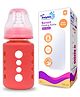 Baby Dolphin Anti-Colic Borosilicate Glass Feeding Bottle with Sleeve, BPA Free - 125ml, Red