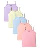 Primo Gino Cotton Elastane Knit Sleeveless Solid Colour Slips Pack of 5 - Light Blue Pink & Purple