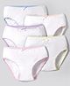Primo Gino Cotton Knit Solid Panties With Contrast Elastic Pack of 5 - White