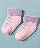 Mustang Knit Ankle Length Socks with Lace Design - Light Pink