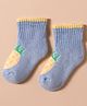 Mustang Knit Ankle Length Socks with Pineapple Design - Light Blue